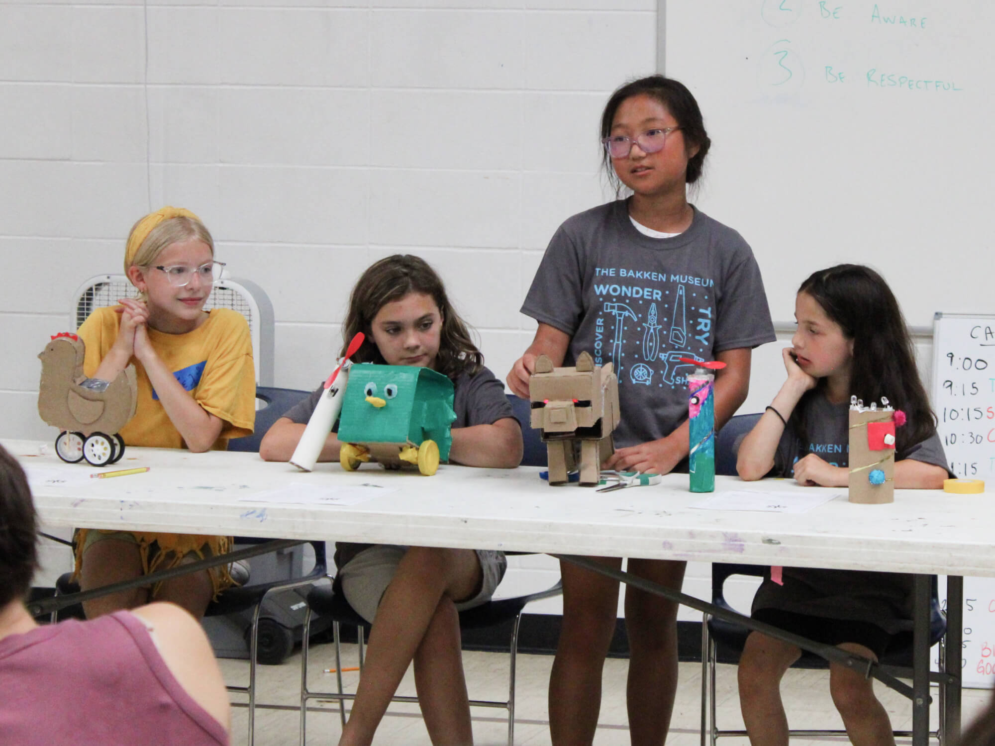 kids presenting their inventions at sttem camp